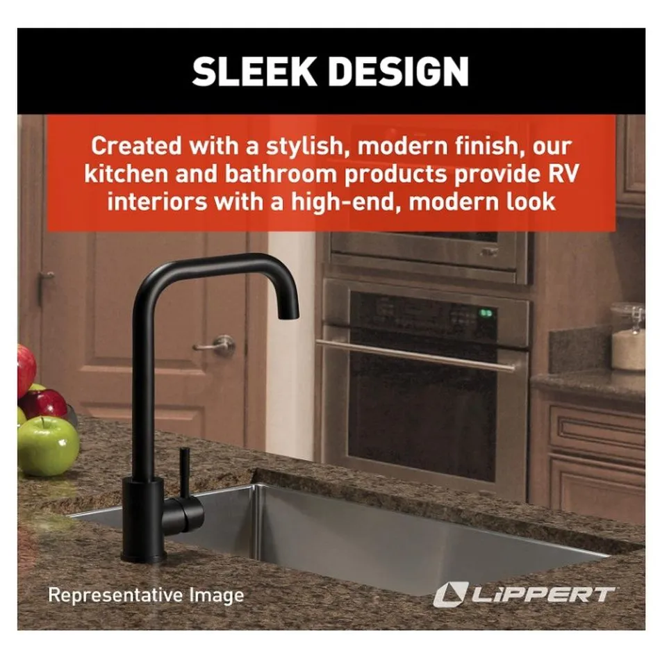 Square Gooseneck Faucet-BLK